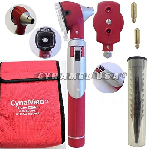 PREMIUM HIGH GRADE Home Use +Student Otoscope Set, Fiber Optic Digital Bright LED Ear Light Design, 4X Magnification with Storage, Washable Speculum Tips for Children, Adults & Pets-CYNAMED BRAND