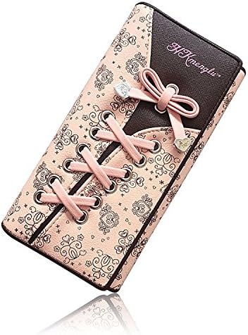 Cheryl Bull Fashion Women Laced Long Wallet PU Leather Bandage Trifold Clutch Purse