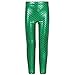 TFJH E Children Shiny Fish Scale Stretch Leggings Pants for Little Girls Green 100