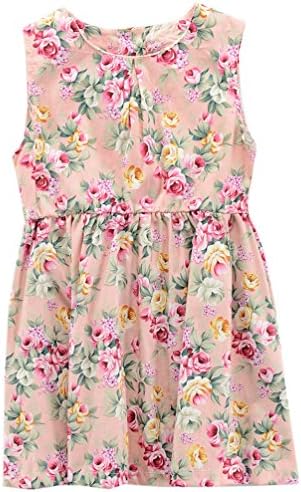 Lymnshi Toddler Girls Dress Sunflower Printed Summer Party Sundress 2-6 Years Pink 2 Years