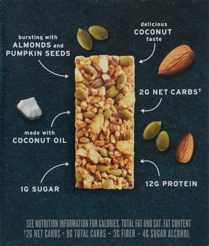 :RATIO KETO FRIENDLY CRUNCHY BARS, COCONUT ALMOND, GLUTEN FREE SNACK, 4 CT