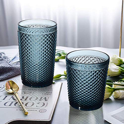 PNKJ Altmodisches Glas, Nieten-Design, Highball-Trinkgläser, Eistee-Getränkeglas, 368 ml, 6 Stück – Bild 6
