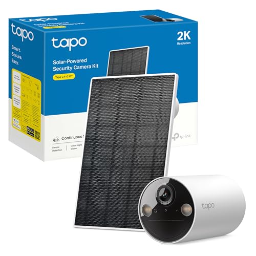 C410 Kit - Cámara de vigilancia Solar con batería Exterior, Detección de Personas por IA, 2K 3 MP, visión Nocturna de Color, Memoria microSD, batería no extraíble de 6400mAh, Audio bidireccional