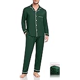 YOPUGEE Men Modal Pajama Set Long Sleeve Pjs Button Down Sleepwear Soft Comfy Loungewear Sets 2 Piece Nightwear S-3XL