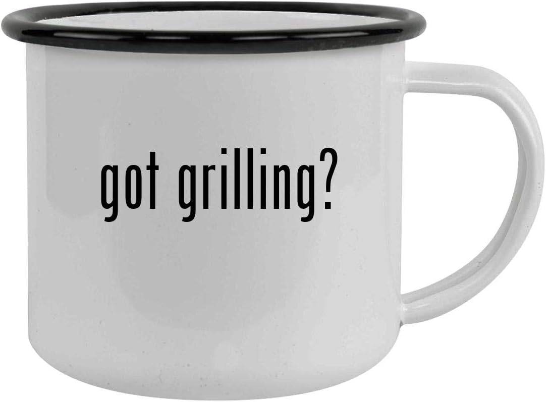 got grilling? - Sturdy 12oz Stainless Steel Camping Mug, Black