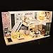 CUTEBEE Dollhouse Miniature with Furniture, DIY Dollhouse Kit Plus Dust Proof and Music Movement, 1:24 Scale Creative Room Idea(Happinese)