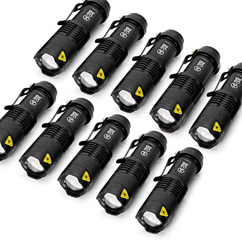 10 Pack Handheld Flashlights Small EDC LED 7W 350 Lumen Tactical Zoomable Pocket 737080181960 eBay