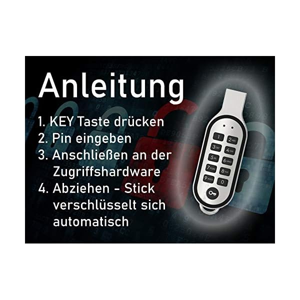 USB Stick verschlüsselt – sicherer USB 2.0 Stick 16 GB mit Hardwareverschlüsselung, verschlüsseltes Flash-Laufwerk mit… – Bild 6