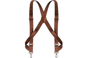 Doloise Men's Suspender Heavy Duty 2 Hook Suspenders for Men Adjustable Braces 1.4 Inch Wide Big and Tall Men Side Hook