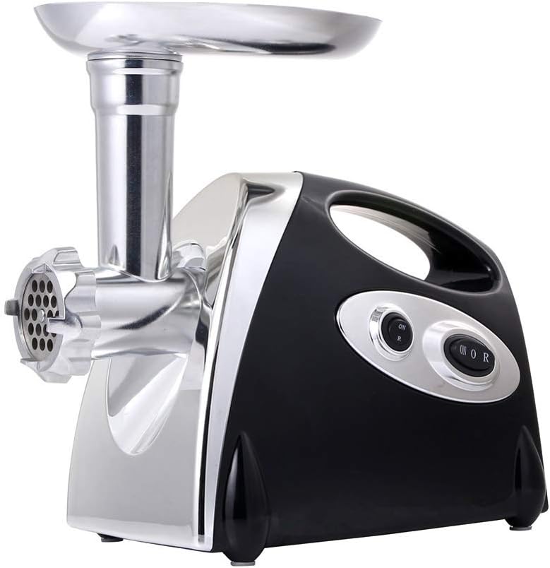 Yfainioo Electric Meat Grinder, Portable Mincer Sausage Stuffer Food Processor with 3 Grinding Plates Home Use,Black
