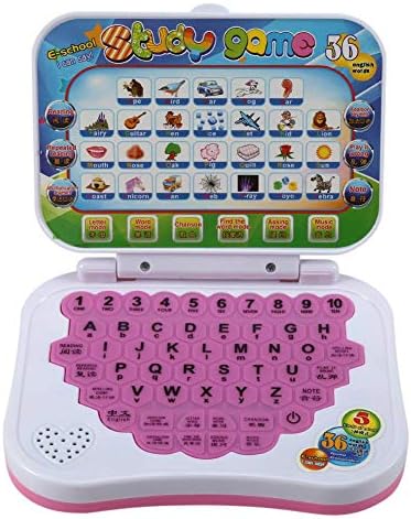 Heitamy Children Learning Laptop, English Tablet Educational Toy with LCD Screen Display Touch and Teach Laptop for Kids Learning Spelling Numbers ABC Games and English
