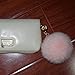 Valpeak 2pcs 9.5cm Rabbit Fur Ball Pom Pom Keychain Fluffy Fur Keychain for Women Fur Pom Pom Key Chain(White Pink)