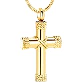 Minicremation Rope Winding Cross Cremation Ashes Urn Pendant Necklace Memorial Keepsake Jewelry Lord’s Prayer Cross Ashes Necklaces