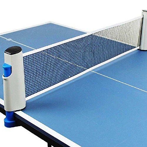 Portable Table Tennis Net and Post Set, Ping Pong Net Fits Tables Up to 2.0 inch (5.0 cm, White)