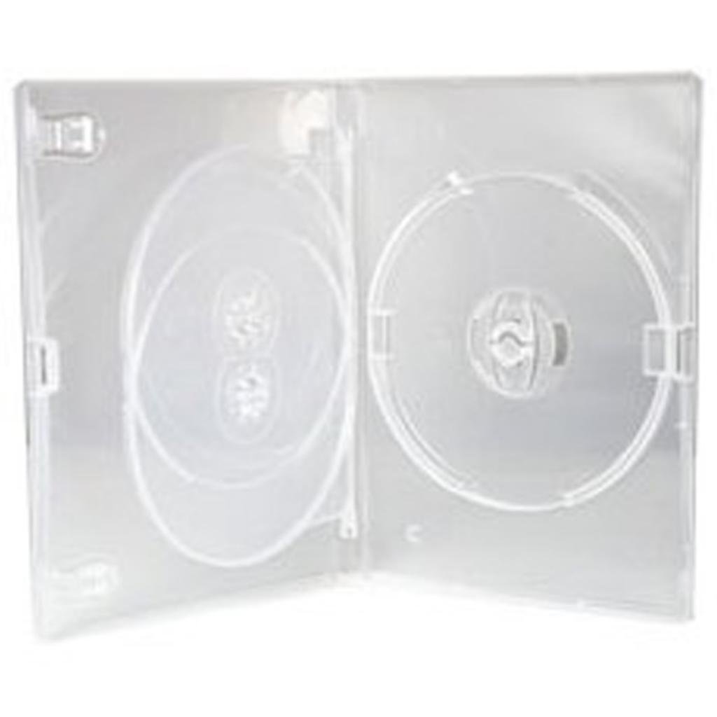 Four Square Media 10 X CD DVD/BLU RAY 14mm Clear DVD 3 Way Case for 3 Disc - Pack of 10