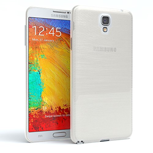 Galaxy Note 3 Neo Case - EAZY CASE Premium Protective Covers for Samsung Galaxy Note 3 Neo Silicone Bumper, Shock Absorption Hard Shell - Brushed Cell Phone Case in White