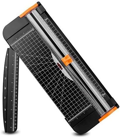 12 Inch Paper Cutter, A4 Paper Trimmer with Automatic Security Safeguard Guillotine for Coupon, Craft Paper, Label and Photo, Black