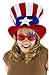 elope Uncle Sam Hat - Velvet Fabric with Foam Backing and Adjustable Strap, One Size, Costume Headwear - Standard