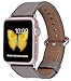 JSGJMY Compatible with Apple Watch Band Women Genuine Leather Replacement Strap for Iwatch Series 5 4 3 2 1 Sport Edition (Taupe/Rose Gold Aluminum, 38mm 40mm S/M)