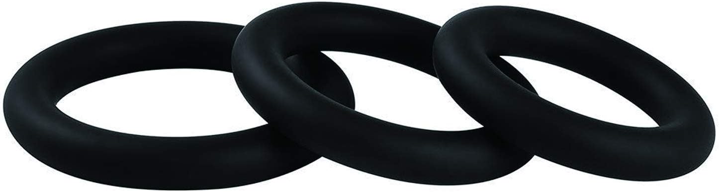3Pcs Silicone Delay Ring Different Size Massage Ring Black