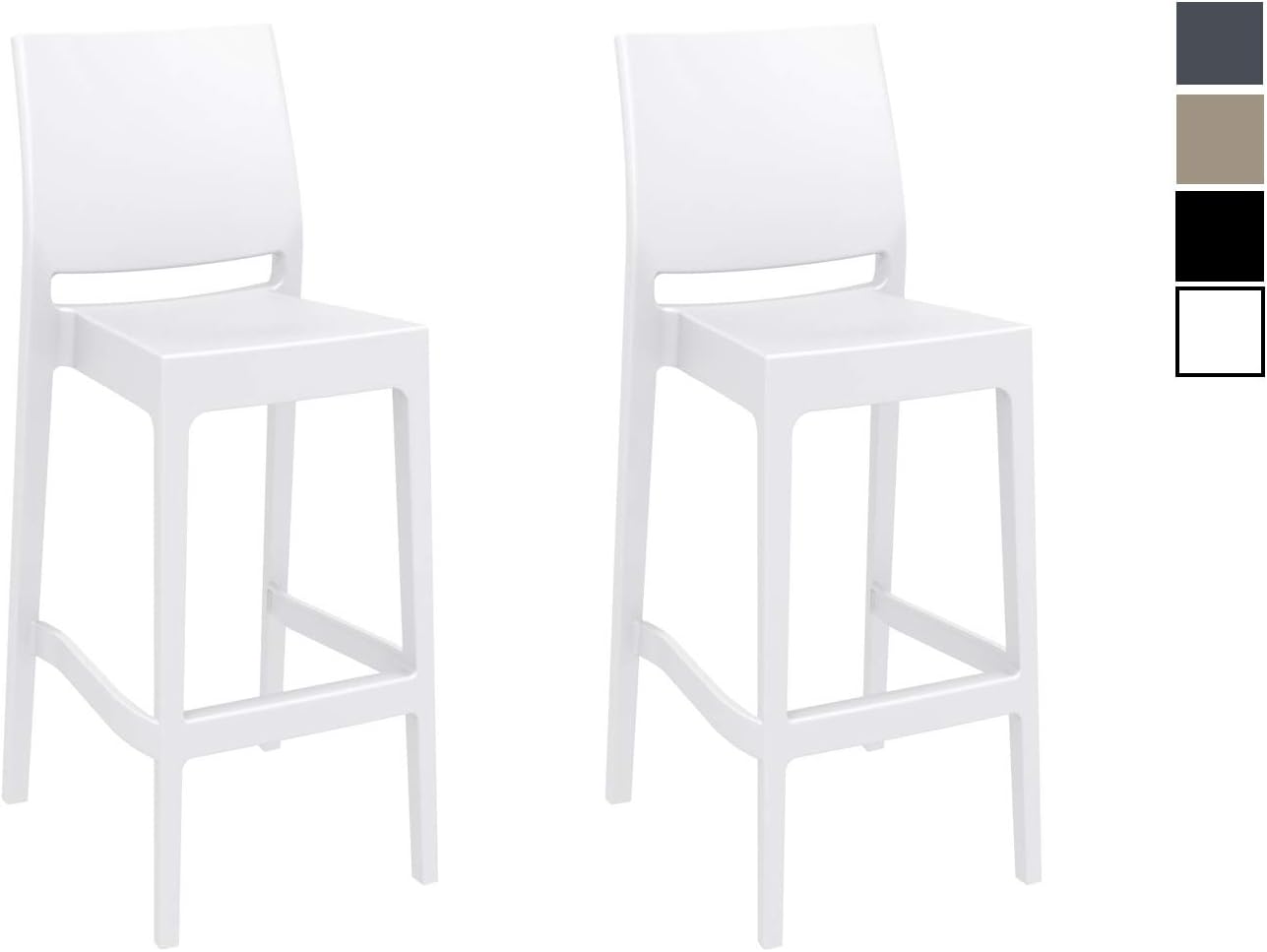 Set 2 sgabelli design Lucy V2 in similpelle arancione|weiß | Leroy Merlin