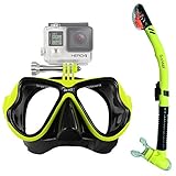 GoMax GoPro ® Dive Scuba Diving Mask w/ mount compatible w/ Go Pro ® Hero 1, 2, 3, 3+ and 4, Black, Silver and White editions also for snorkel / snorkeling