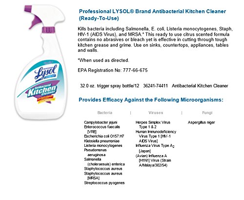 Professional Lysol Antibacterial Kitchen Cleaner Spray, 32oz - 8