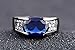 Huanhuan Men's Black Gold Filled Blue Sapphire CZ Solitaire Ring Anniversary Gifts Rings Size 8 to 11