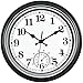 12-Inch Indoor/Outdoor Retro Silent Non-Ticking Waterproof Wall Clock with Thermometer,Battery Operated Quality Quartz Round Clock Wall Decorative for Patio/Home