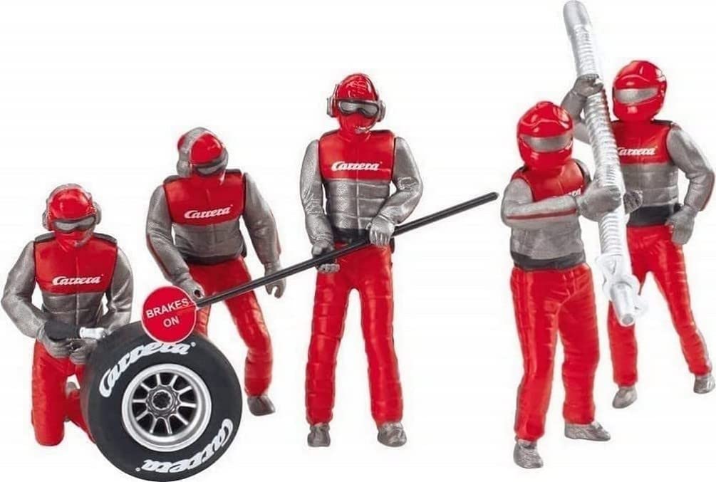 Carrera USA 20021131 21131 Figura Mecánica Accesorio de Paisaje Realista para Juegos de Pistas de Carreras de Slot Car, Rojo