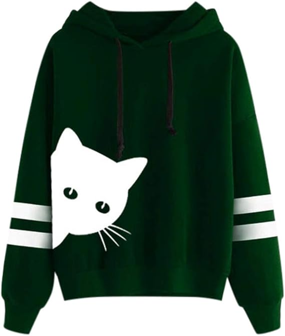 Amazon Co Jp パーカー レディース おおきいサイズ ゆったり Florrita トレーナー レディース かわいい 猫柄 ゆったり 韓国 秋冬 トレーナー レディース トップス 原宿系 ブラウス 長袖 おしゃれ 上着 プルオーバーパーカー 服 ファッション小物