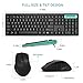 Wireless Keyboard and Mouse, Jelly Comb Full-Size 2.4Ghz Wireless Keyboard Mouse Combo Whisper Quiet for PC Desktop Laptop Windows XP/7/8/10-Updated (Black and Blue)