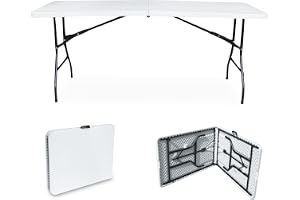 JARDIMANÍA – Mesa Portátil de Plástico 1,80 Metros – Fechamento Tipo Pasta – Portátil, Resistente – Amplo Espaço – Multiusos