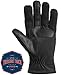 isotoner Men's Tech Stretch Smartouch Fleece Palm Gloves, Black, LG