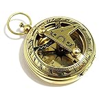 Brass Push Button Direction Sundial Compass