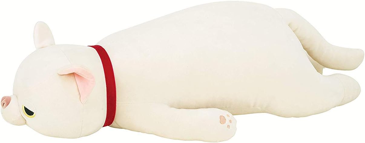 Livheart Premium Nemu Nemu Sleepy Head Animals Body Pillow Plush Japan Import Huggable Super Soft Stuffed (White cat, Large)