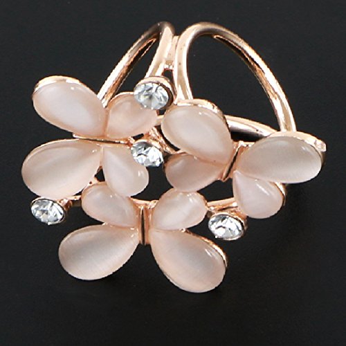 kilofly 4pc Women's Elegant Faux Pearl Crystal Rhinestone Scarf Ring Buckle Clip