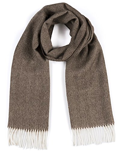 Herringbone Alpaca Scarf - 100% Baby Alpaca (Chestnut Herringbone)