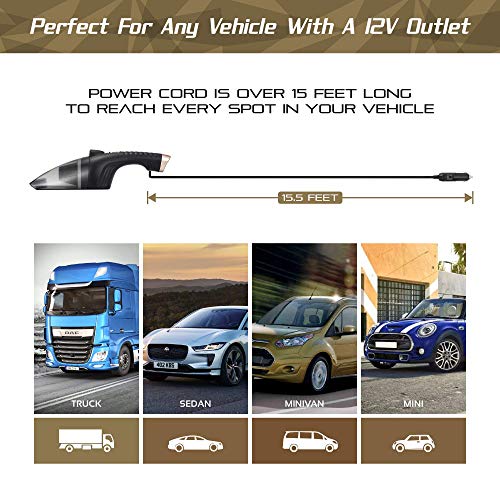 Autobots QuickVac Car Vacuum Cleaner | Best Portable Handheld High Power Turbo 12V DC Vac | Complete Interior Detailing Kit with Seat & Carpet Cleaning Supplies & Accessories!