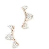 Adina Reyter Women's 14k Gold Three Diamond Amigos Curve Post Earrings, Yellow Gold, One Size