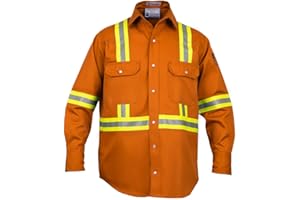 Just In Trend Flame Resistant High Visibility Hi Vis FR Shirt - 100% C - 7 oz
