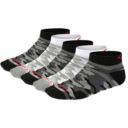 Oakley Men's Golf Low Cut Socks (5 Pack), Black Print, Medium