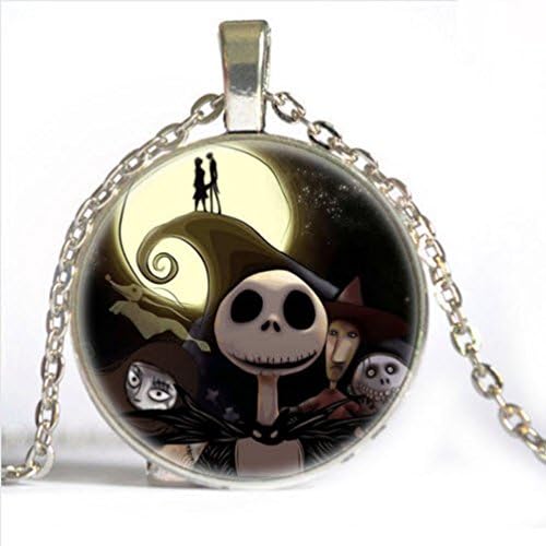 NIGHTMARE BEFORE CHRISTMAS Bezel Pendant Necklace Silver Plated AMZN11