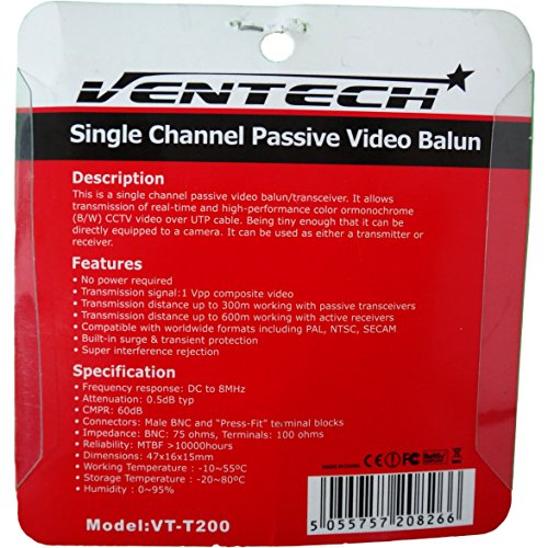 (36 Pair) VENTECH Video Balun cable HD Transceiver Pair Gold Plated BNC and Push Button terminal (NEW MODEL) extra - Thumbnail 5