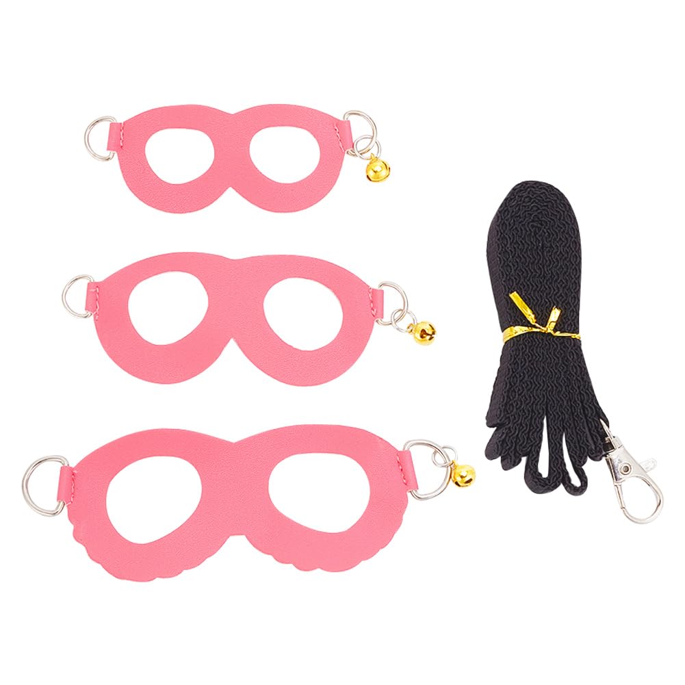 DELORIGIN Hamster Harness Belt Traction Rope 3 Sizes Pink Harness Leash Set Small Animal Training Walking Gear Adjustable Traction Ropes Vest for Squirrels Hamsters Rats Gerbils Reptiles Lizards