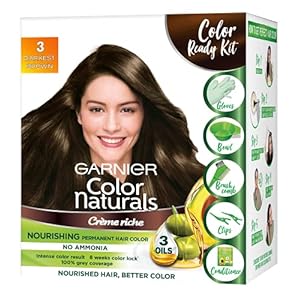 Garnier, Hair Colouring Creme & Styling Kit, Long-lasting Colour, Smoothness & Shine, Color Naturals, Shade: 3 Darkest…