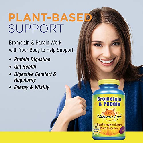 Nature's Life Bromelain & Papain Proteolytic Enzymes for Digestive Support & Comfort from