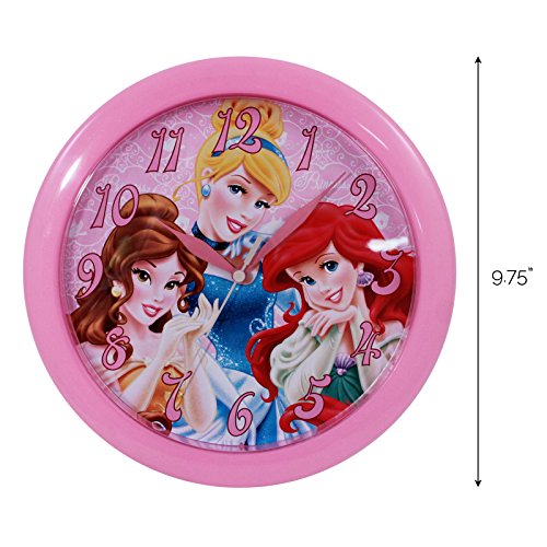 Disney Princesses 10 inch Wall Clock Featuring Cinderella, Belle, and Ariel - Thumbnail 2