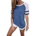 Goddessvan Plus Size Tops,Women's Casual Short Sleeve Lace Up Raglan Sleeve Blouse T-Shirt (3XL, Blue -3)