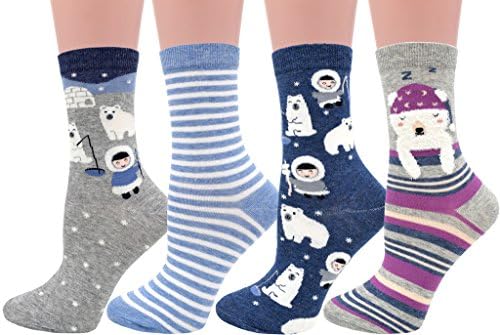 JMEETY Womens Funny Animal Pattern Cotton Crew Socks K7